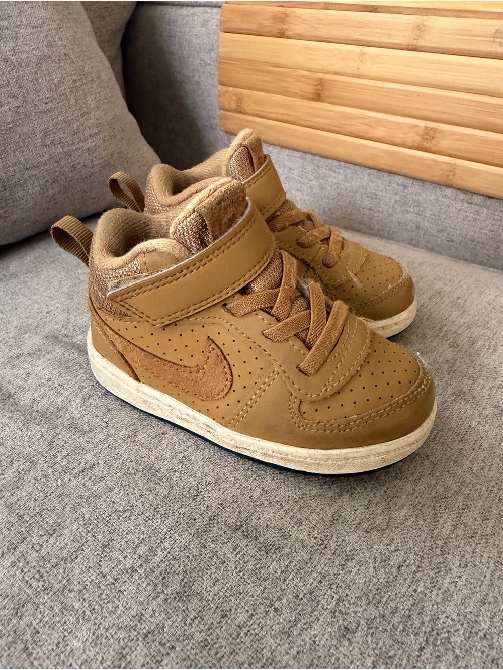 Nike Toddler High-Top Sneakers in Tan Brown